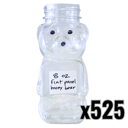 8 oz Plastic Flat Panel Honey Bears