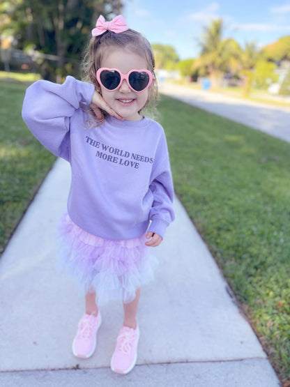 The World Needs More Love Toddler Crewneck Sweatshirt