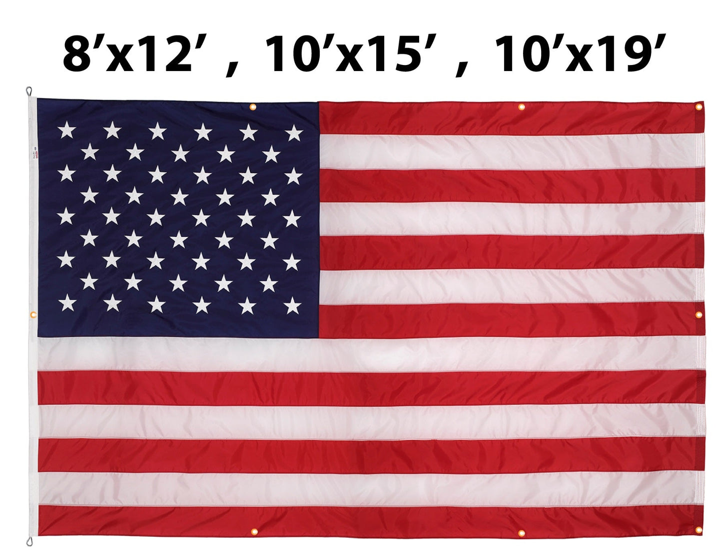 WallSafe™ Nylon Wall-Mounted American Flag | Reinforced Edge Grommets | Made in USA