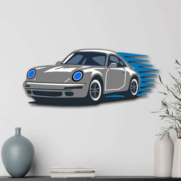 Garage wall decor steel art Performance Coupe Steel Wall Art