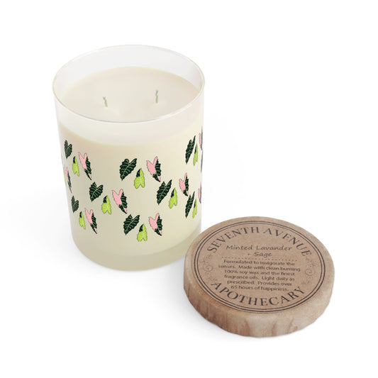 Alocasia Pattern Soy Candle 11 oz – Three Scent Options