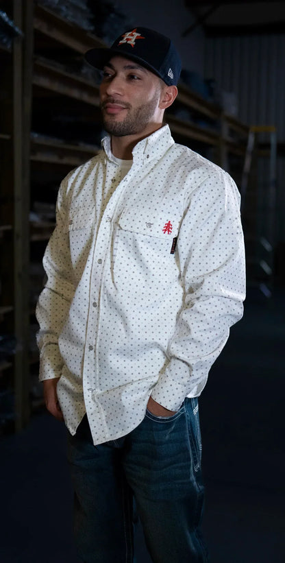 FR Pearl Snap Work Shirt - Phantom White