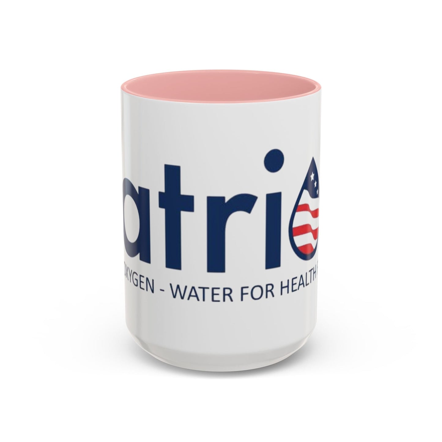 Patriox Accent Coffee Mug — American Flag Drop Logo, 'Water for Health Freedom'
