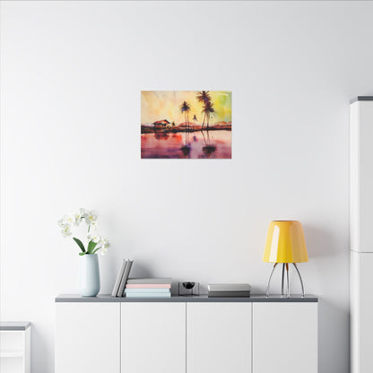 Vibrant Canvas Wall Art, Tropical Landscape Print, Home Decor, Gift for Nature Lovers, Relaxing Art Piece, Beach House Decor