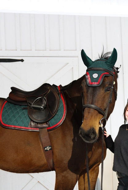 Jump Saddle Pad | Green- Brown & Red