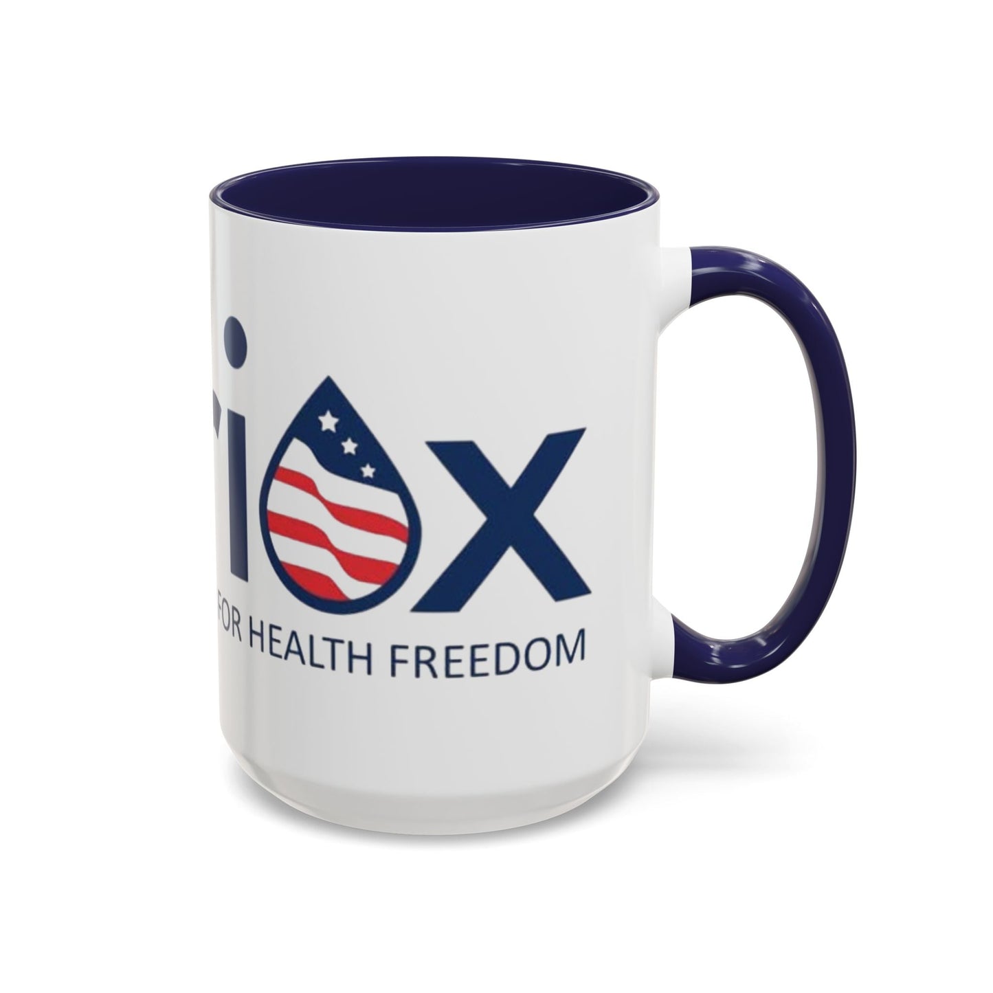 Patriox Accent Coffee Mug — American Flag Drop Logo, 'Water for Health Freedom'