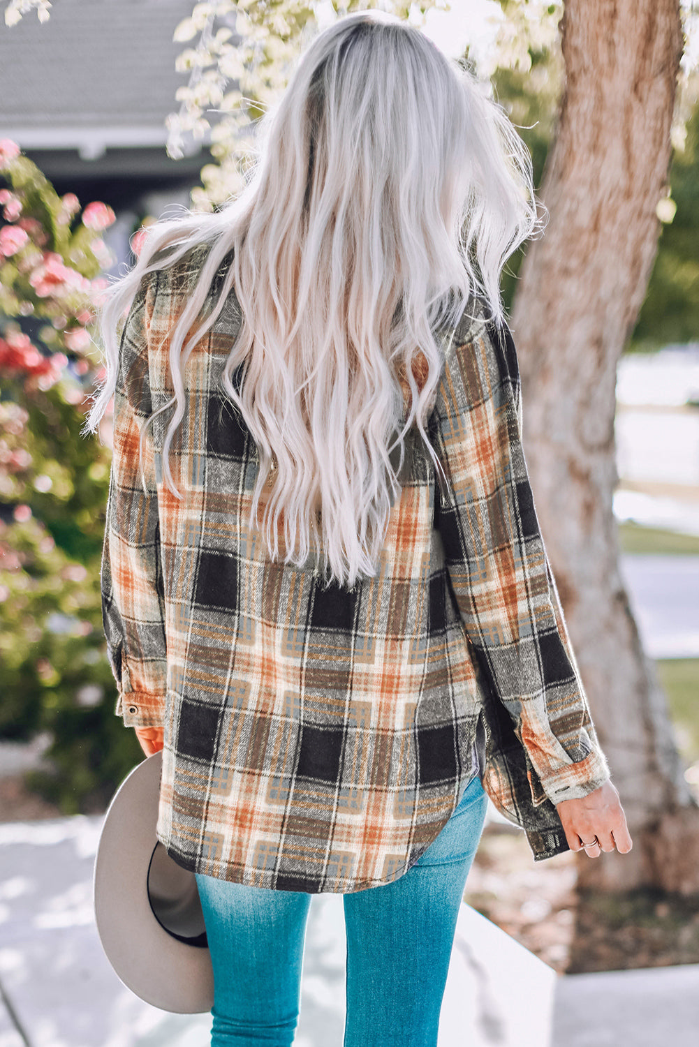 Everly Rounded Hem Plaid Shacket
