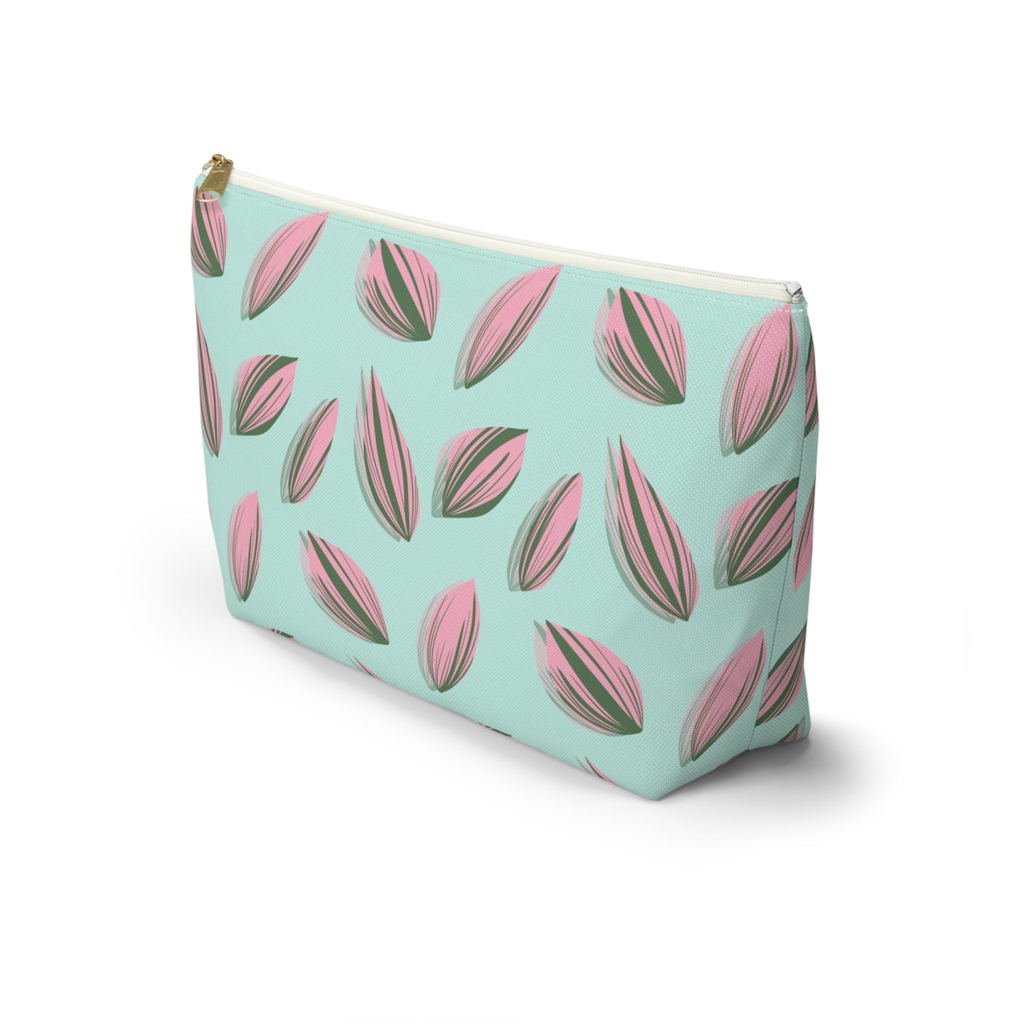 Tradescantia Nanouk Pattern Accessory Pouch – Zippered Catch-All With T-Bottom