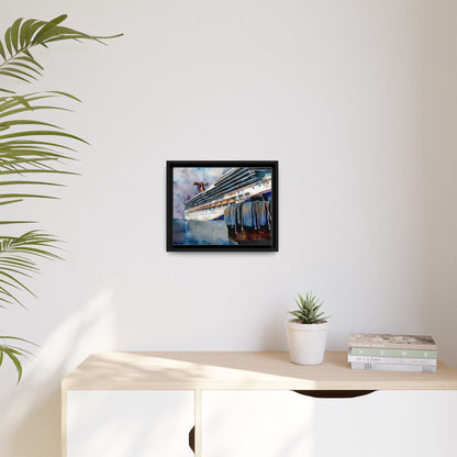 Cruise Ship Matte Canvas Wall Art, Nautical Home Decor, Framed Maritime Print, Unique Gift for Travelers, Ocean Lover's Wall Decor