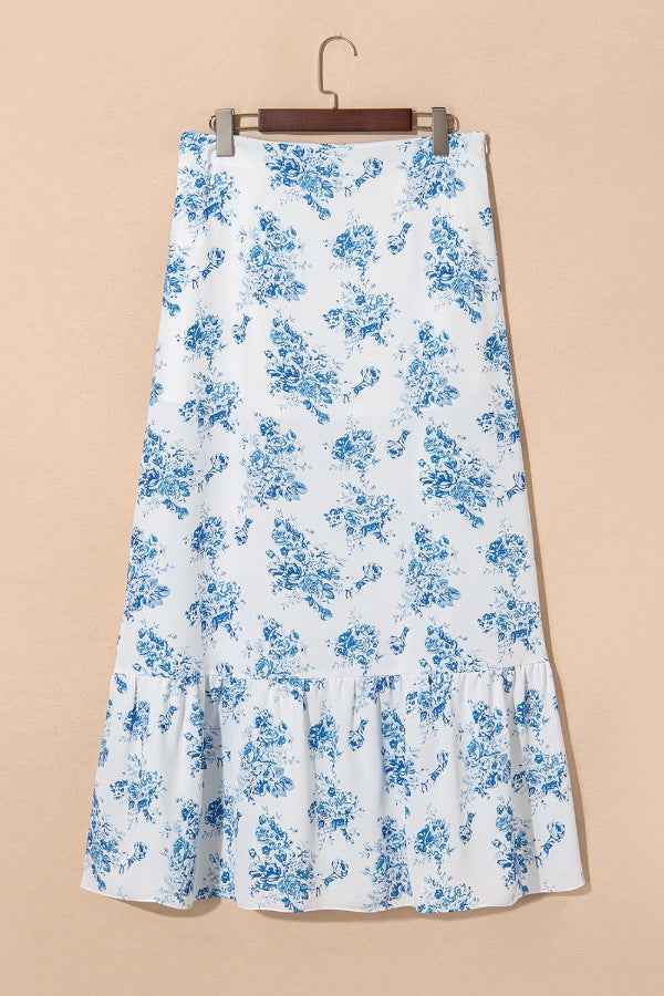 Split Asymmetrical Ruffle Skirt