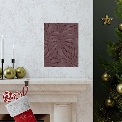 Merlot Monstera Botanical Print – Unframed Wall Art