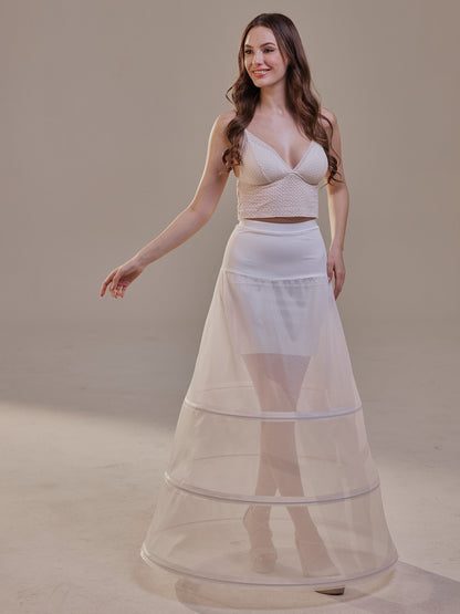 A-Line Wedding Dress Crinoline Skirt , 3 Hoops & Waist Corsage