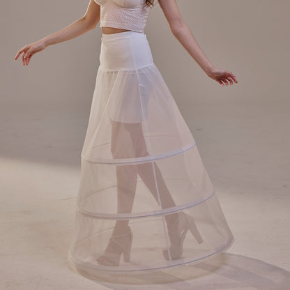 A-Line Wedding Dress Crinoline Skirt , 3 Hoops & Waist Corsage