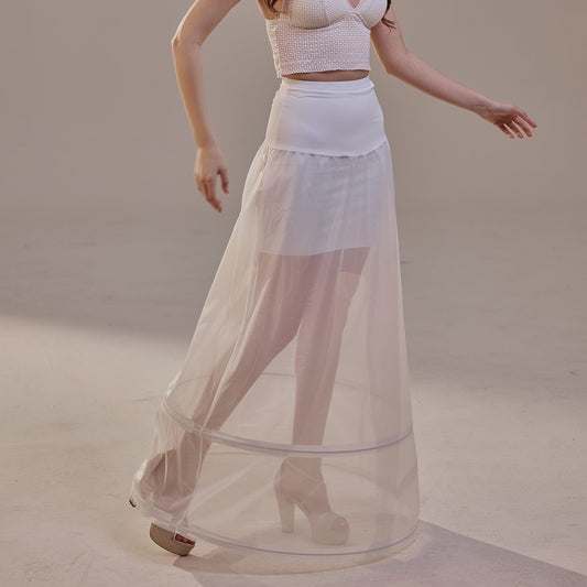 A-Line Wedding Dress Petticoat , Two Hoops Underskirt with Waist Corsage