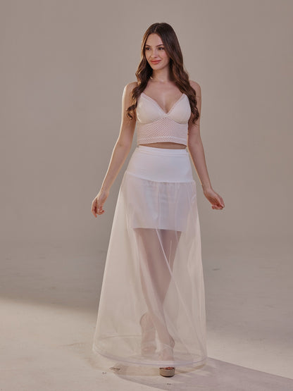 A-Line Wedding Dress Petticoat , One Hoop Underskirt with Waist Corsage