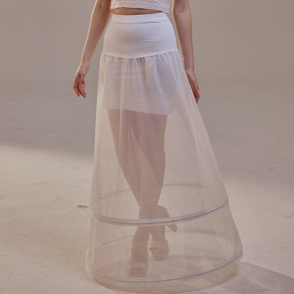 A-Line Wedding Dress Petticoat , Two Hoops Underskirt with Waist Corsage