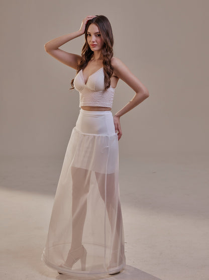 A-Line Wedding Dress Petticoat , One Hoop Underskirt with Waist Corsage