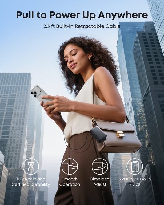 Anker Nano Power Bank (10K, 45W, Built-In Retractable USB-C Cable)