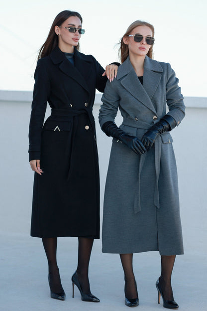 Alaska Classic Cashmere Blend Overcoat in Black