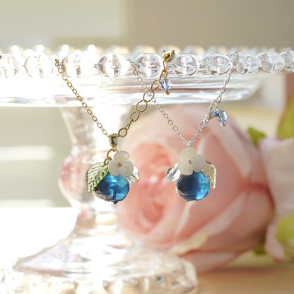 Custom Blueberry Fruit Necklace | Resin Art Blueberry Food Necklace