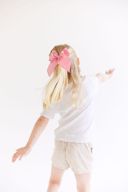Pink Solid Oversized Bow
