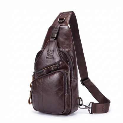 Men’s Leather Sling Bag – Secure Anti-Theft