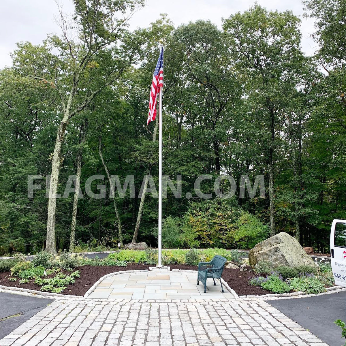 Aluminum Flagpole - External Rope - Heavy Duty, Lifetime Warranty | Made in USA
