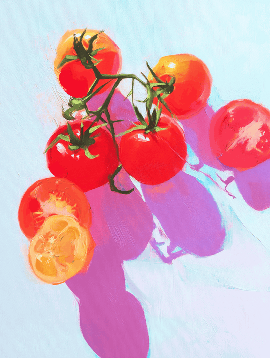 Tomato Study Art Print – Vibrant Botanical Illustration for Kitchen & Contemporary Wall Décor, Archival Quality, Ready to Hang
