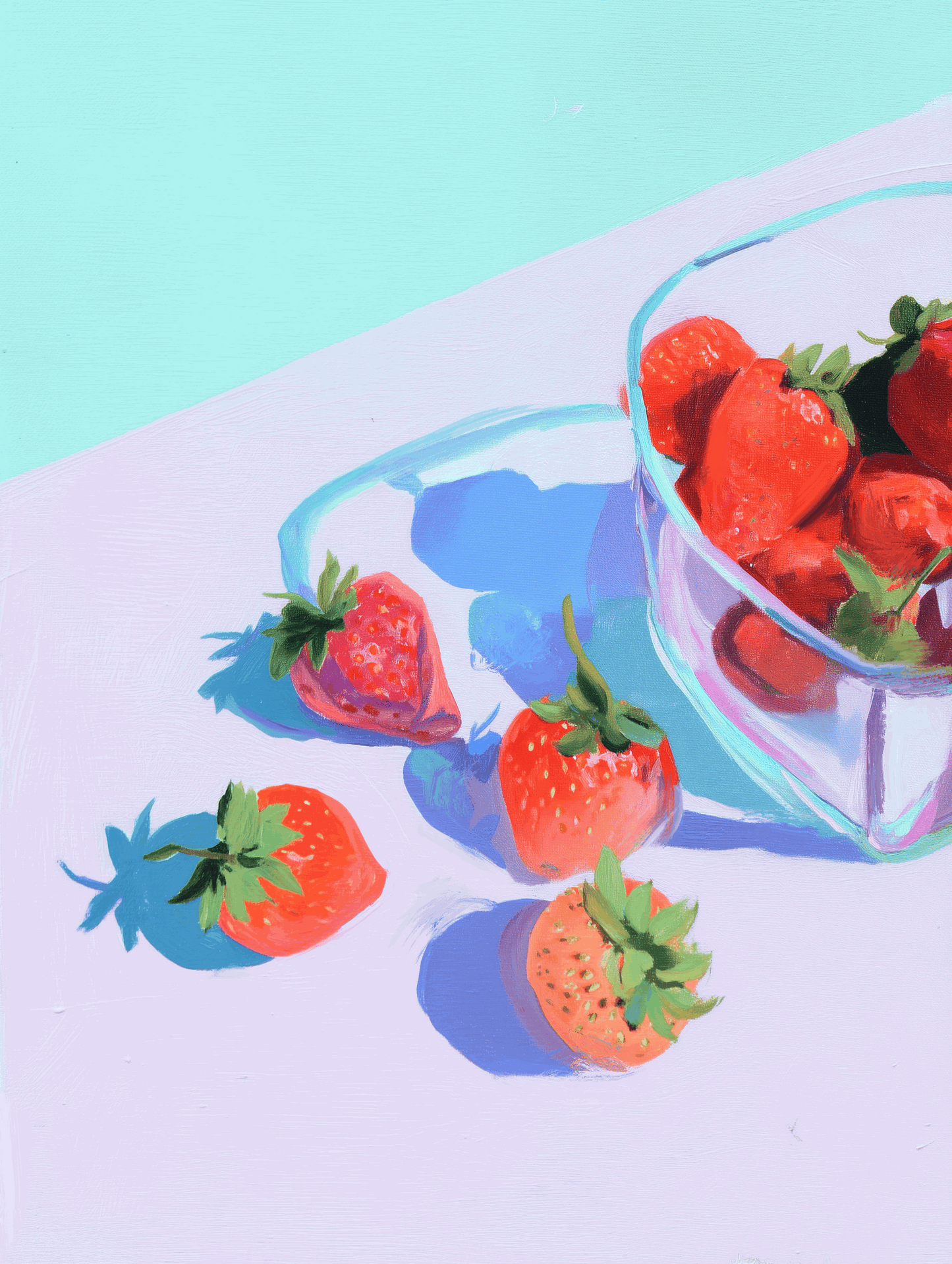 Strawberry Study Art Print – Botanical Fruit Illustration for Kitchen & Contemporary Wall Décor, Archival Quality, Ready to Hang