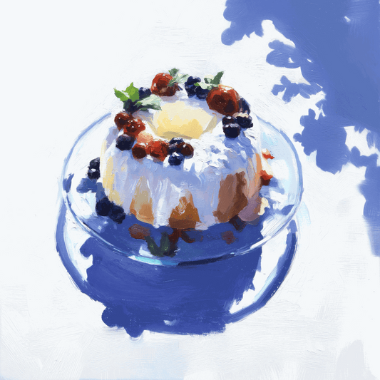 Bundt Cake Study Art Print – Dessert Illustration for Kitchen & Dining Wall Décor, Archival Quality, Ready to Hang