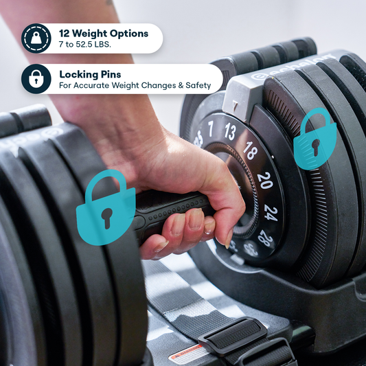 Echelon Strength Adjustable Dumbbells with Stand