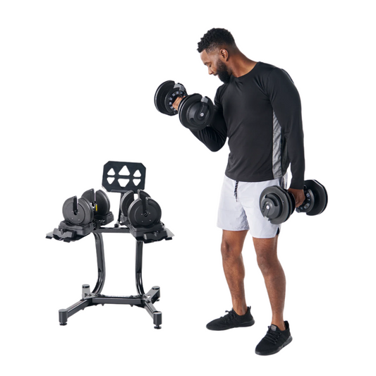 Echelon Strength Adjustable Dumbbells with Stand