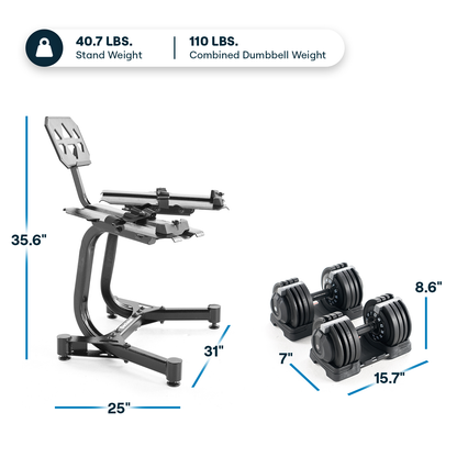 Echelon Adjustable Dumbbells with Stand