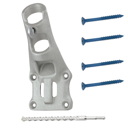 Aluminum 1" Flagpole Bracket - Silver