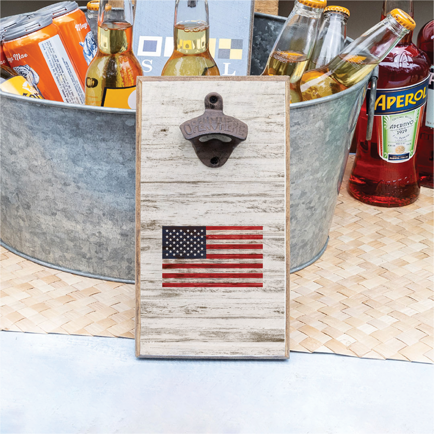 Collective - American Flag Bottle Opener - White