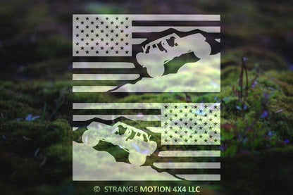 Pair of American Flag Vinyl Decals for Wrangler JKU | 25P