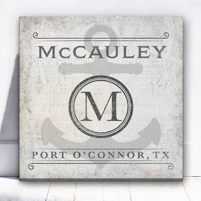 Personalized Family Name & Anchor Monogram Canvas Decor