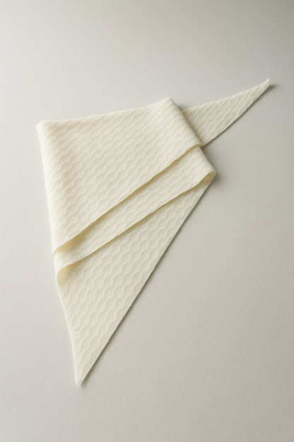 Angora and Wool | Triangle Knit Scarf (solid, beige)