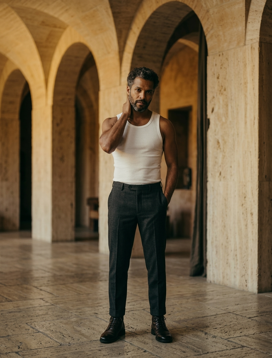 Angora and Wool | Sleeveless base layer shirt (Men's)