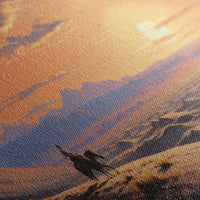 Cowboy Wall Art, Sunset Print, Landscape Wall Art, Canvas Print, Wall Art, 3 Piece Wall Art, Gift For Men, Ranch House Decor, Western Art