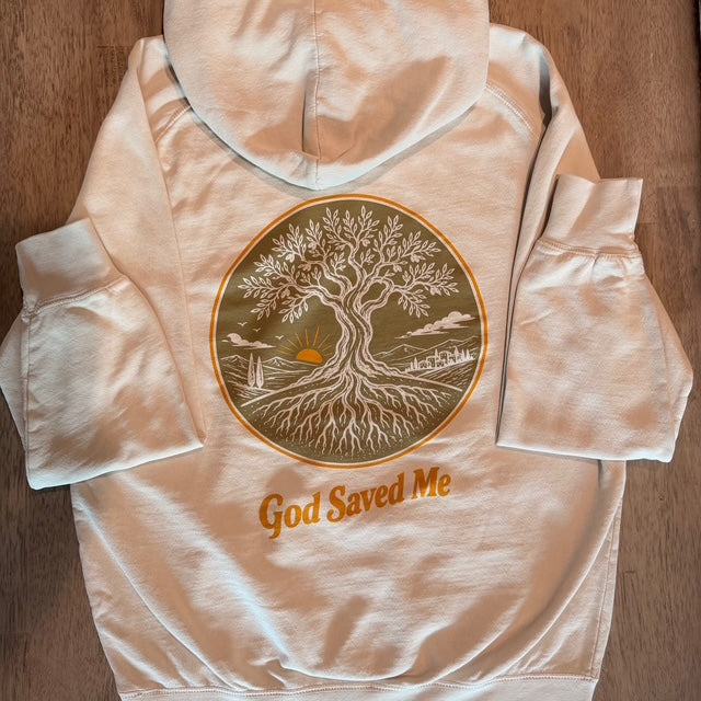 Olive Tree Hoodie: 100% ring-spun cotton
