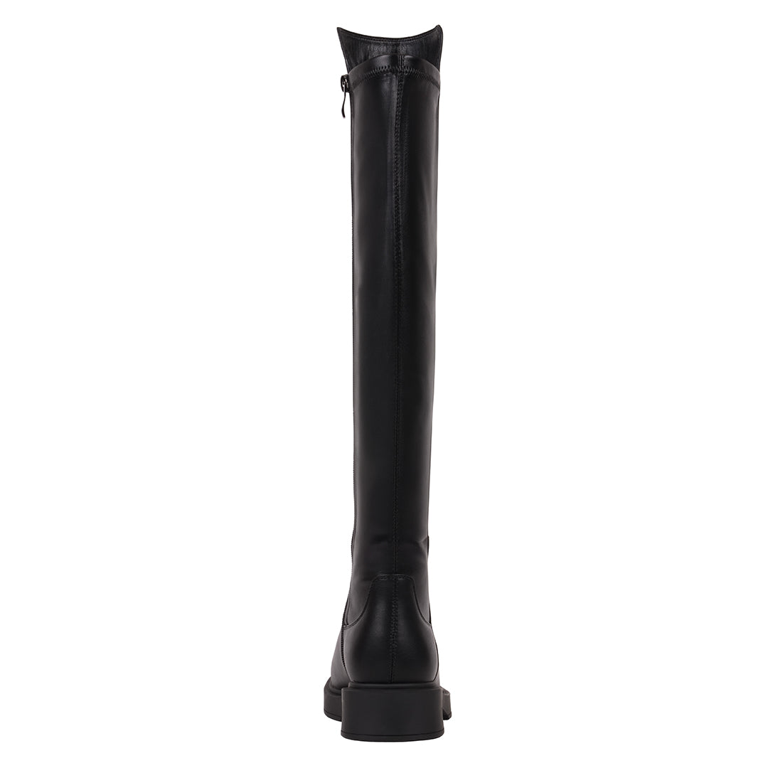Women's Ayla Classic Black Vegan Leather Riding Boots