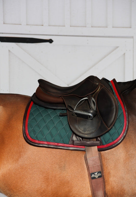 Jump Saddle Pad | Green- Brown & Red