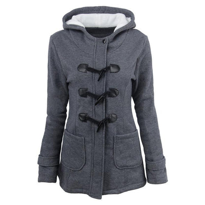 Cow Horn Button Hooded Jacket | Cozy & Stylish for the Modern Cowgirl