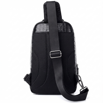 Men’s Croc-Embossed Leather Sling Bag – Modern Everyday Carry