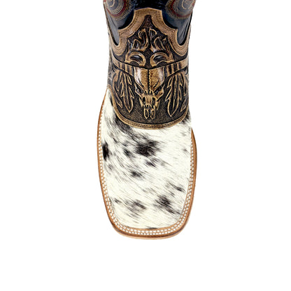 Men's Bulldog Hand Tooled Boots - Long Horn / Cowhide