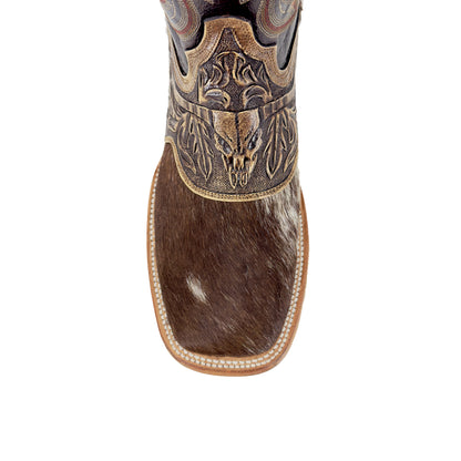 Men's Bulldog Hand Tooled Boots - Long Horn / Cowhide