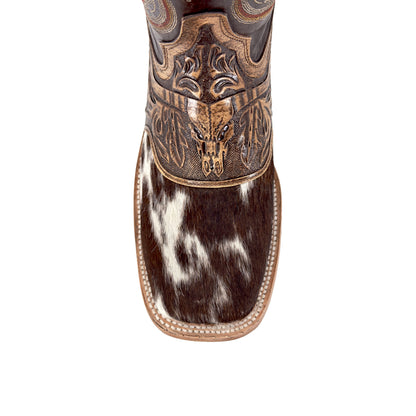 Men's Bulldog Hand Tooled Boots - Long Horn / Cowhide
