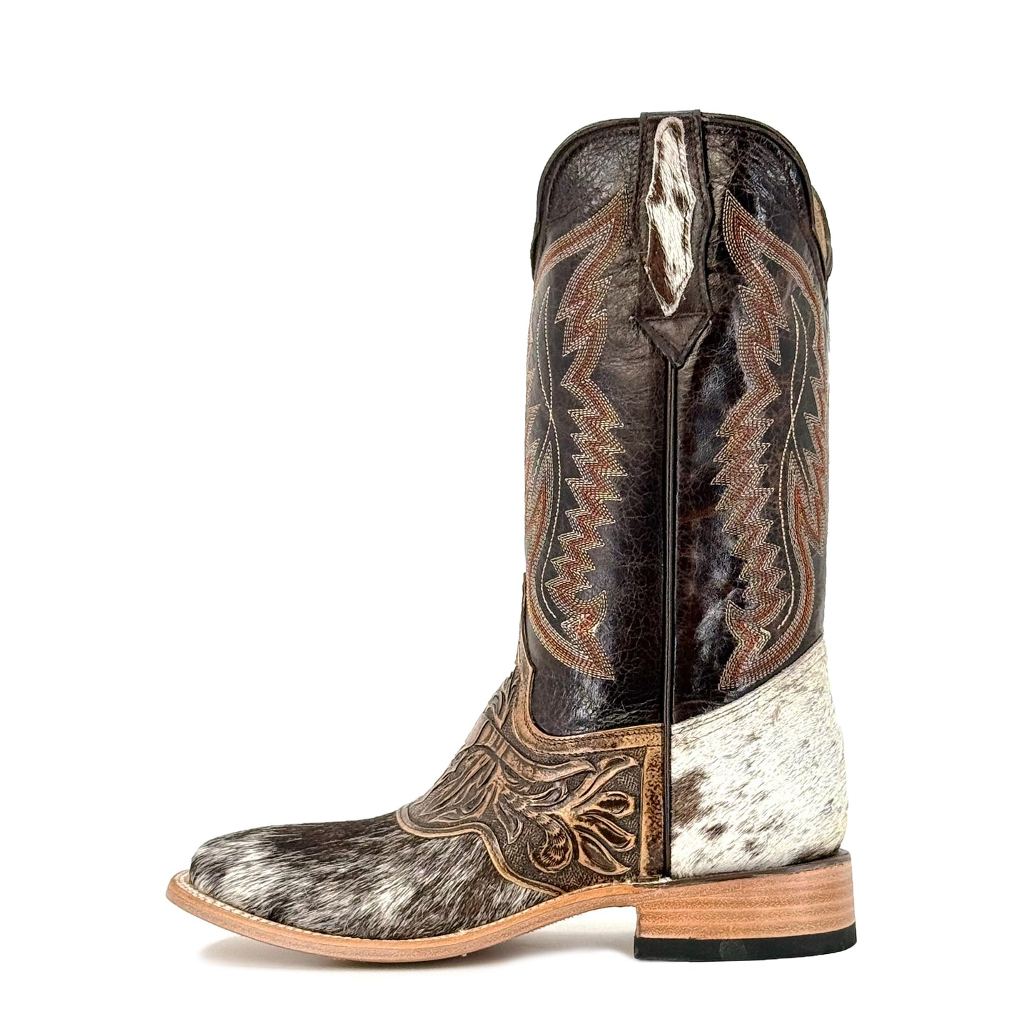 Men's Bulldog Hand Tooled Boots - Long Horn / Cowhide