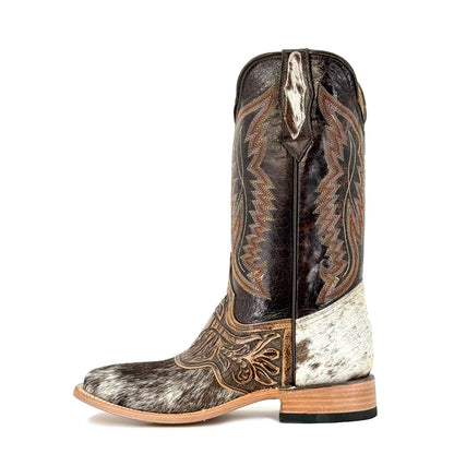 Men's Bulldog Hand Tooled Boots - Long Horn / Cowhide